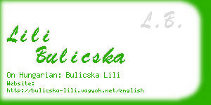 lili bulicska business card